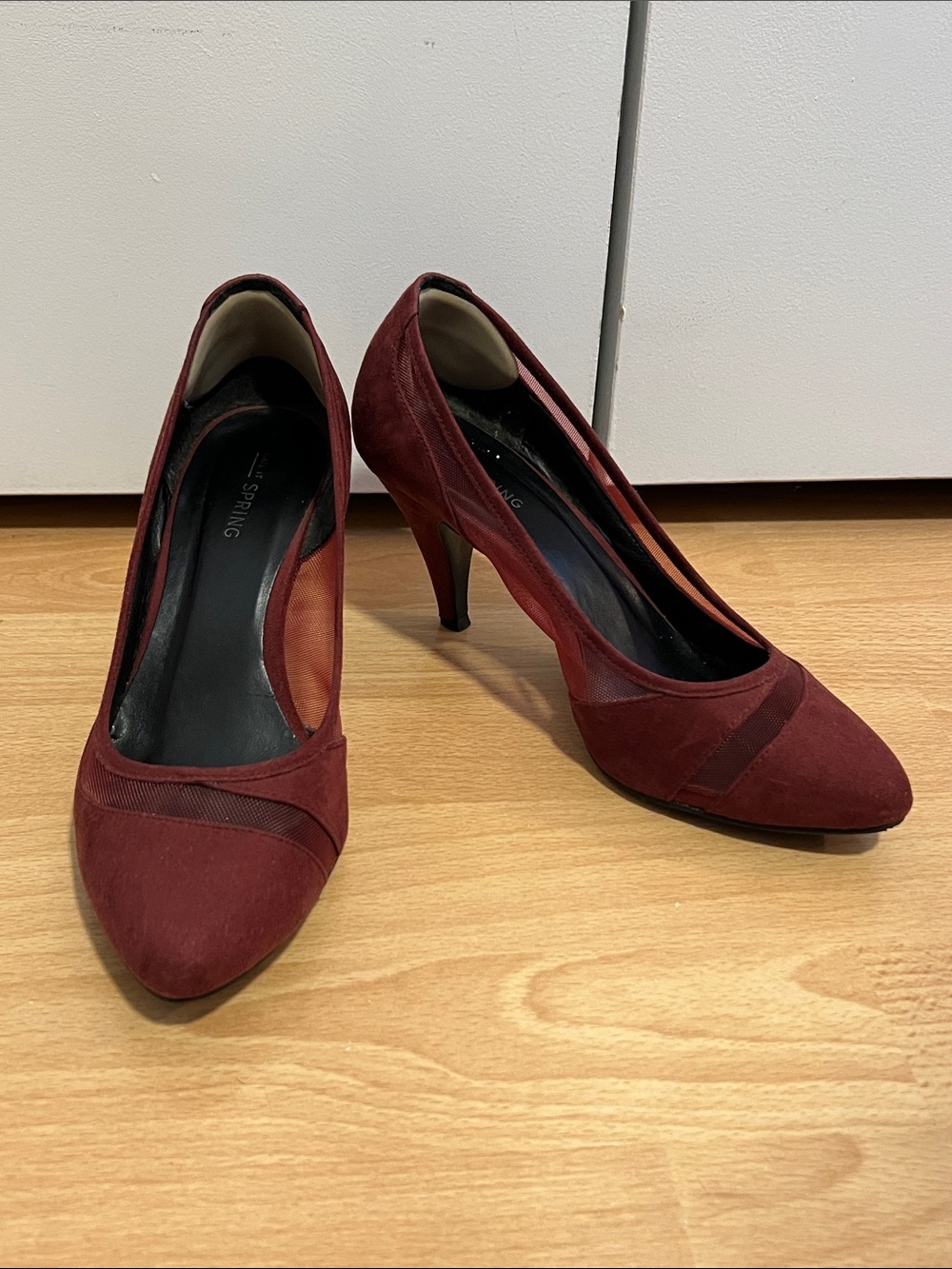 Call It Spring Women's Burgundy Suede Pointed-Toe Heels